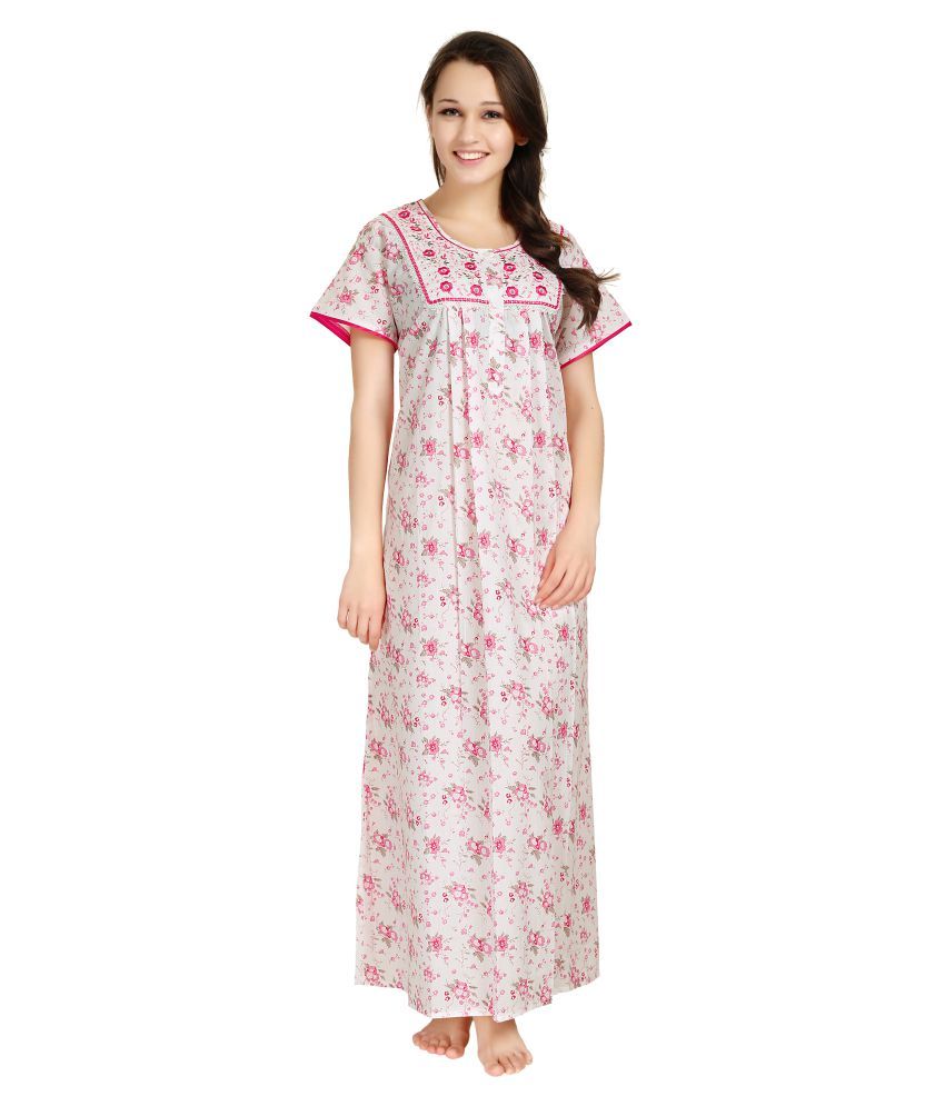 Buy AV2 Pink Cotton Nighty & Night Gowns Online at Best Prices in India