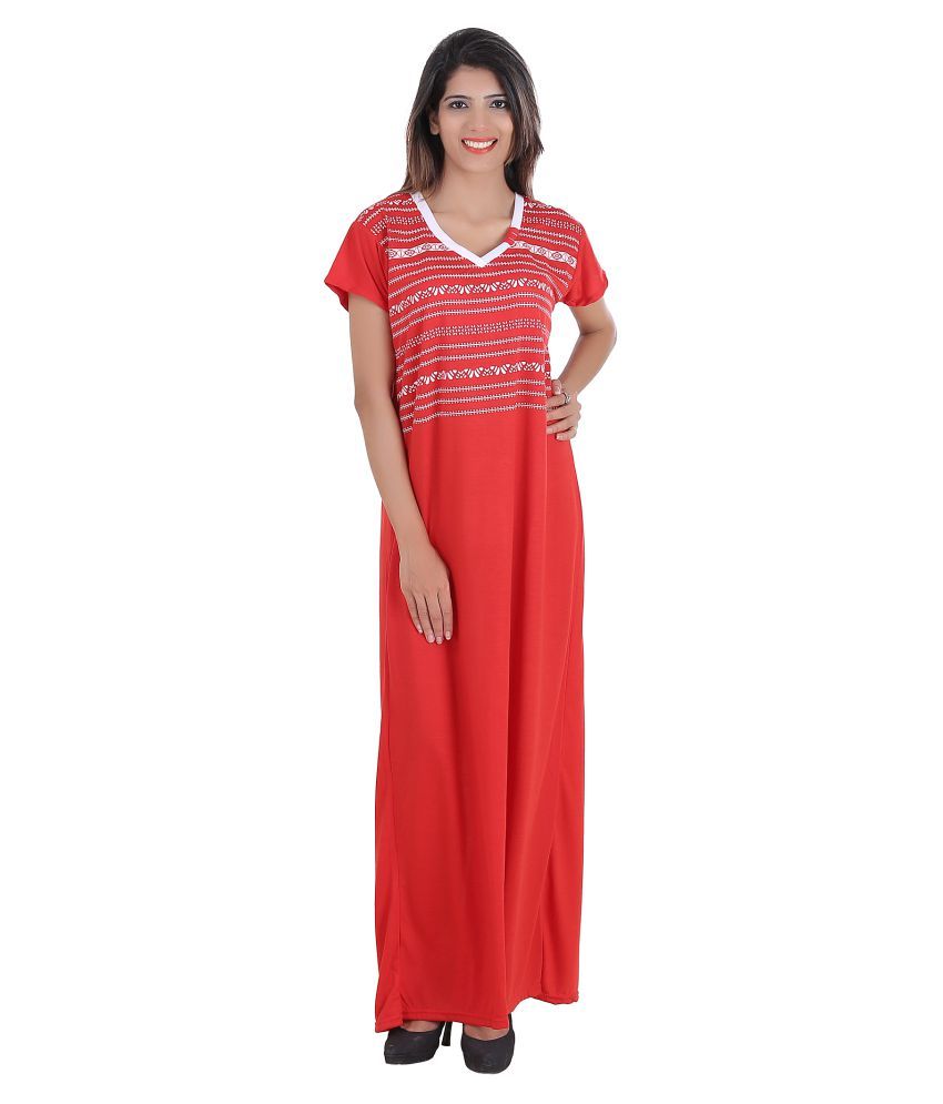 Buy Glossia Satin Nighty Night Gowns Multi Color Online At Best