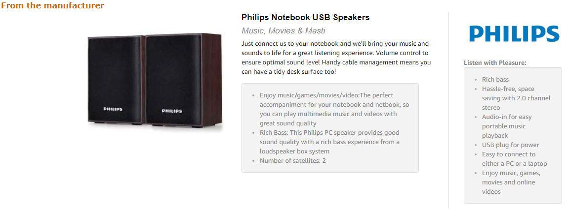 Philips spa 30 2.0 best sale multimedia speaker