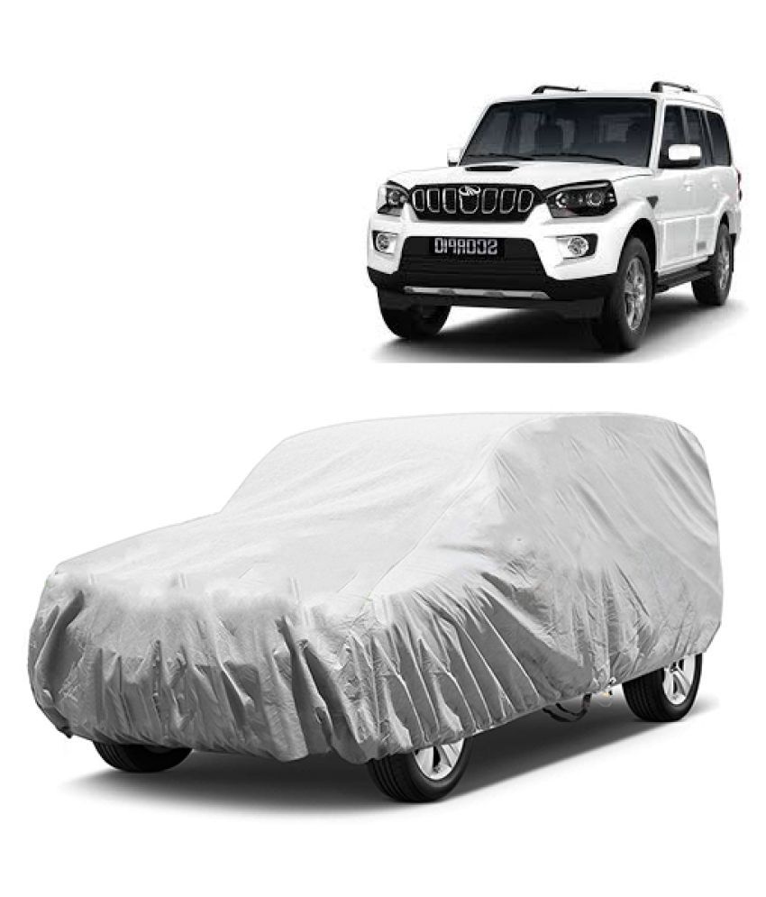 QualityBeast Car Body Cover For Mahindra Scorpio 2009 2014 Silver