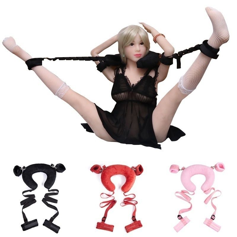 Sex Bondage Restraint Kits Plush Pillow With Ankle Cuffs Wrist Cuffs