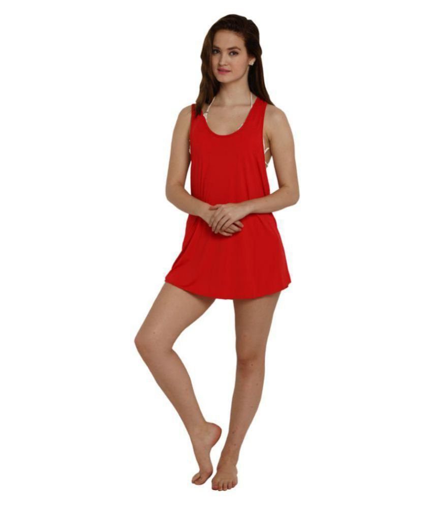 Buy Fascinating Lingerie Synthetic Red Beach Shorts Online At Best