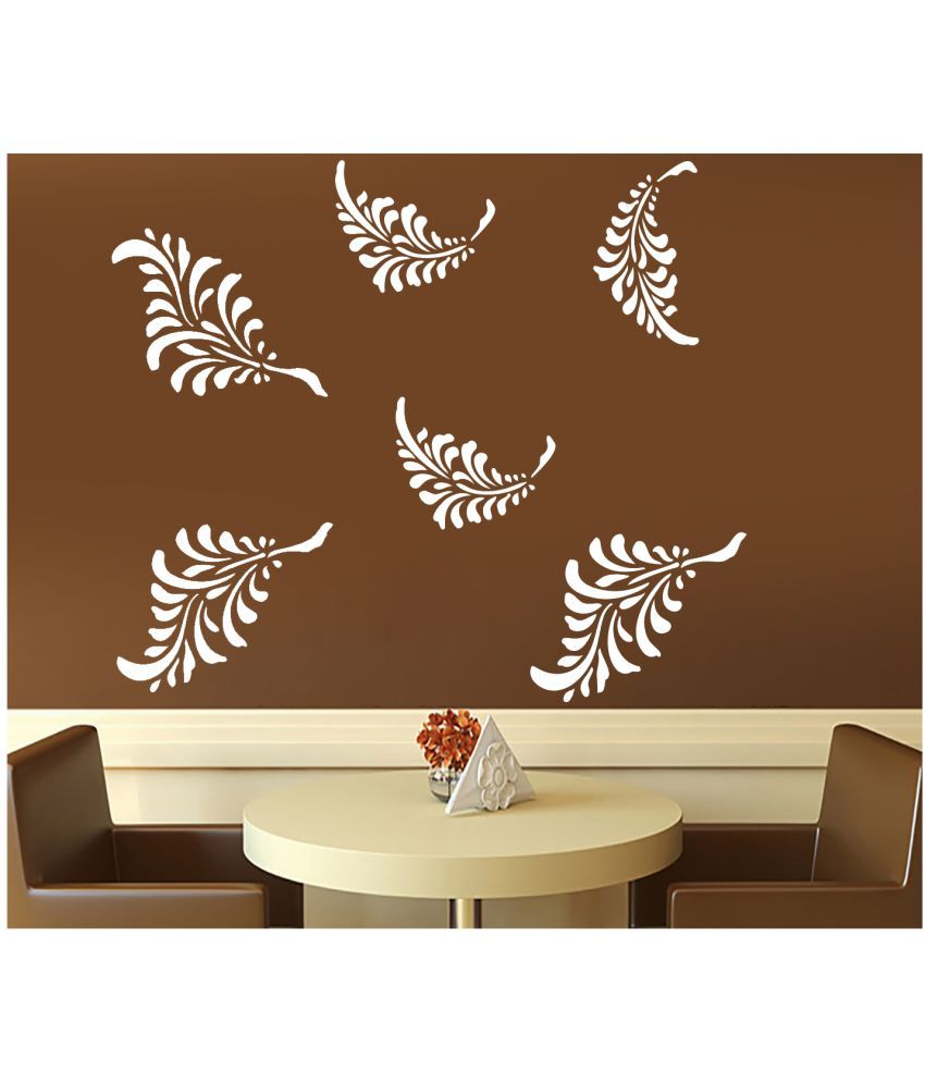 Kayra Decor Falling Leafs Reusable Wall Stencil In X