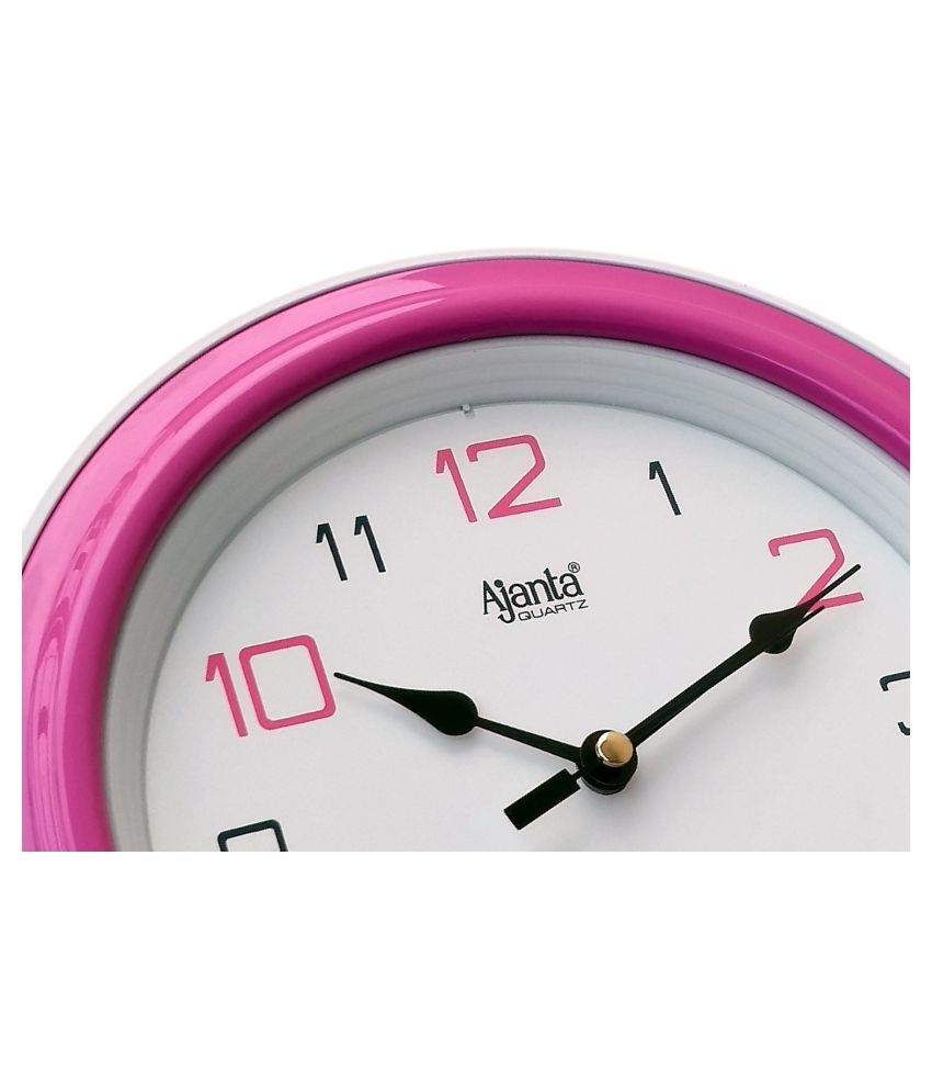 Ajanta Circular Analog Wall Clock Home Or Office Pink 20 X 3 Cm