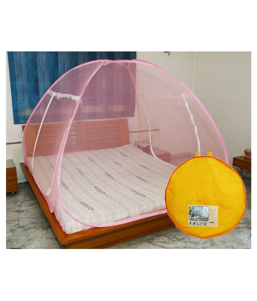 Tulsi Double Pink Plain Mosquito Net Buy Tulsi Double Pink Plain