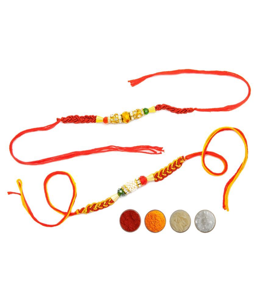 Rakhi Set Handmade Traditional Auspicious Designer Rakhi Multicolour