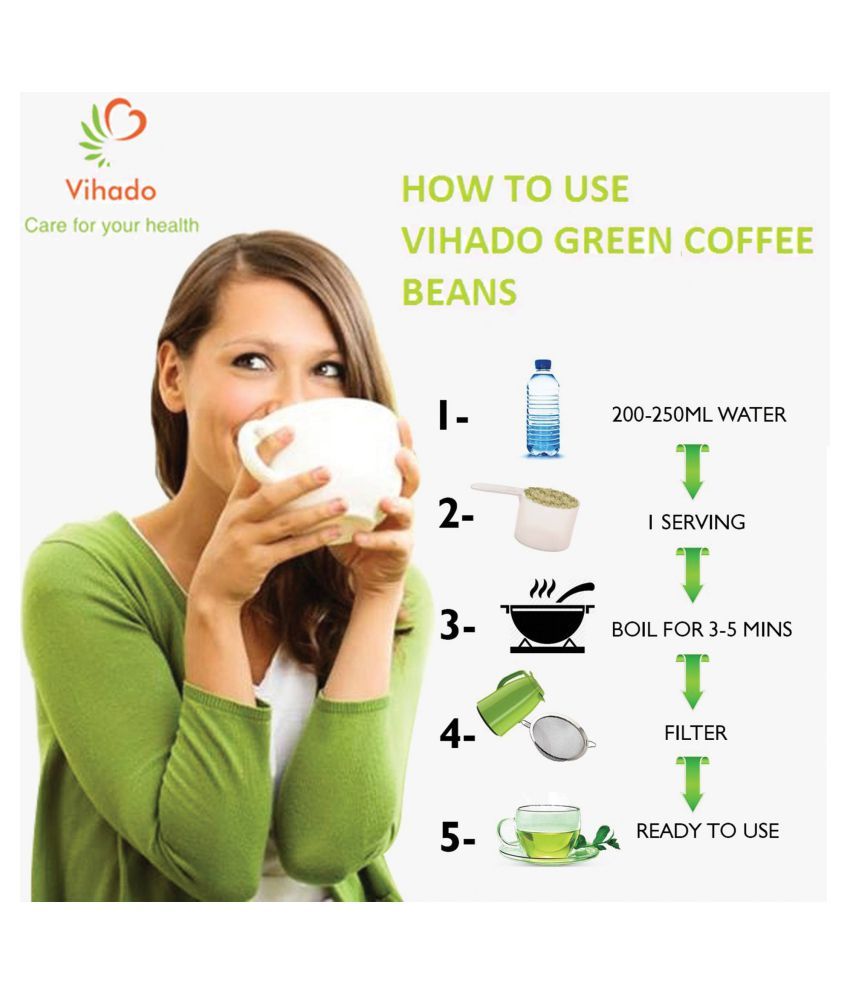 Vihado Instant Pure Arabica Green Coffee Beans Gm Unflavoured Pack