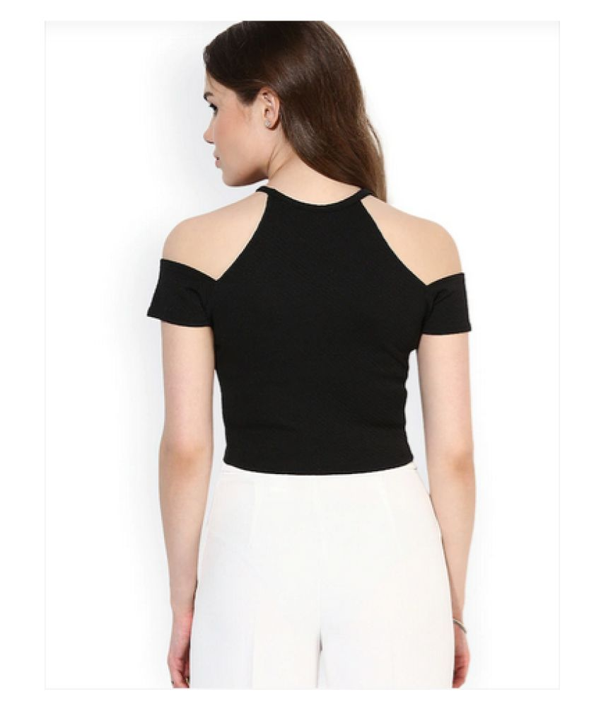 Dhanishta Cotton Crop Tops Black Buy Dhanishta Cotton Crop Tops