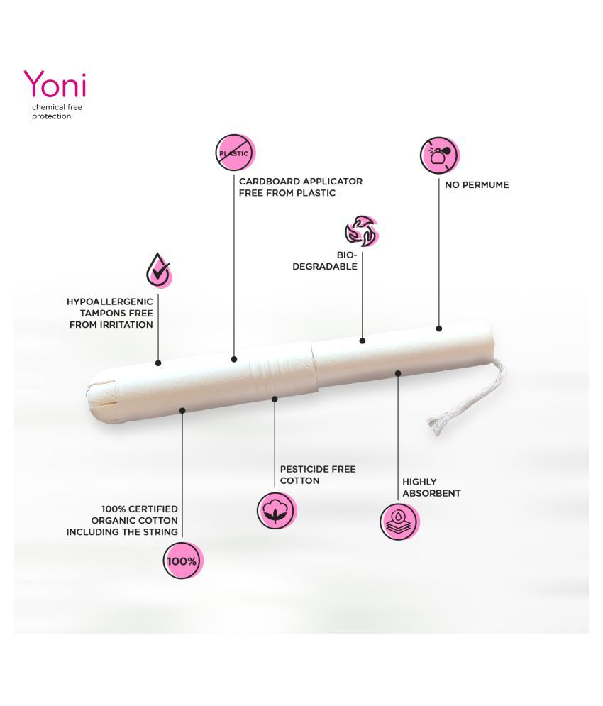 Yoni Organic Cotton Biodegradable Pcs Applicator Super Tampons