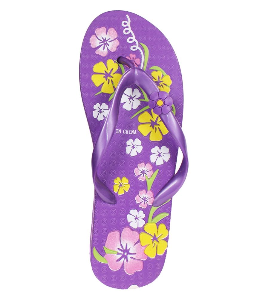 Aalishan Purple Flat Flip Flops Price in India- Buy Aalishan Purple ...