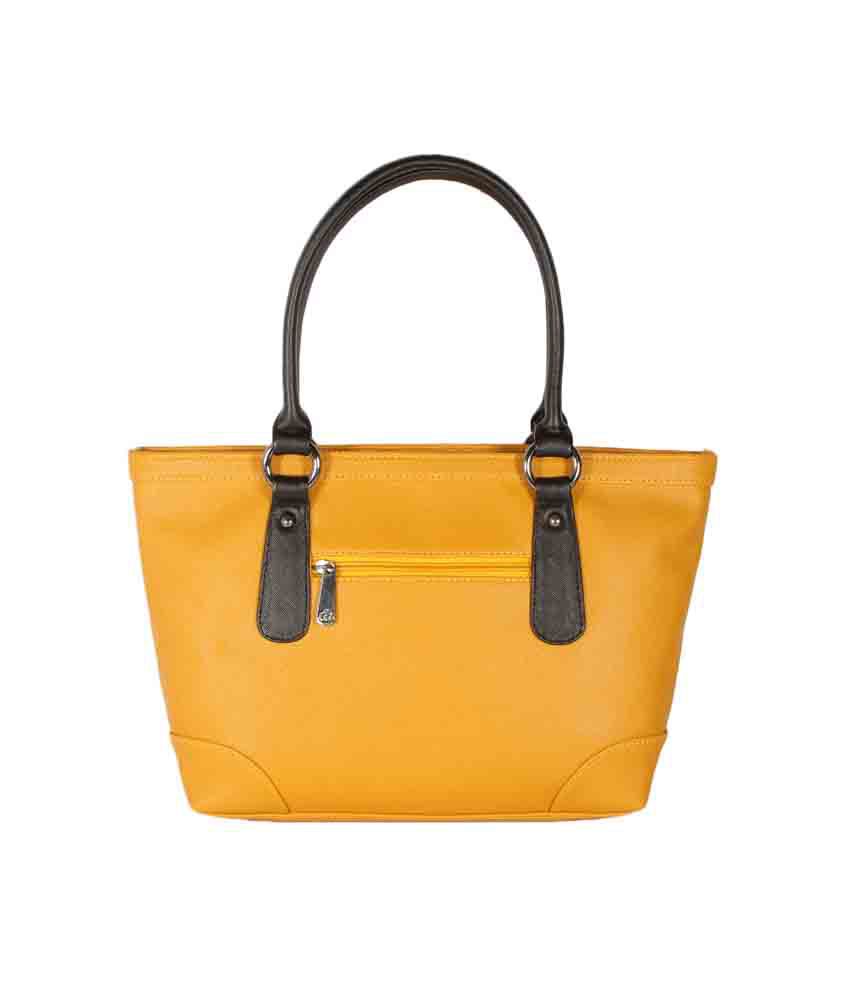 Images Yellow Non Leather Zip Closure Tote Bags - Buy Images Yellow Non ...