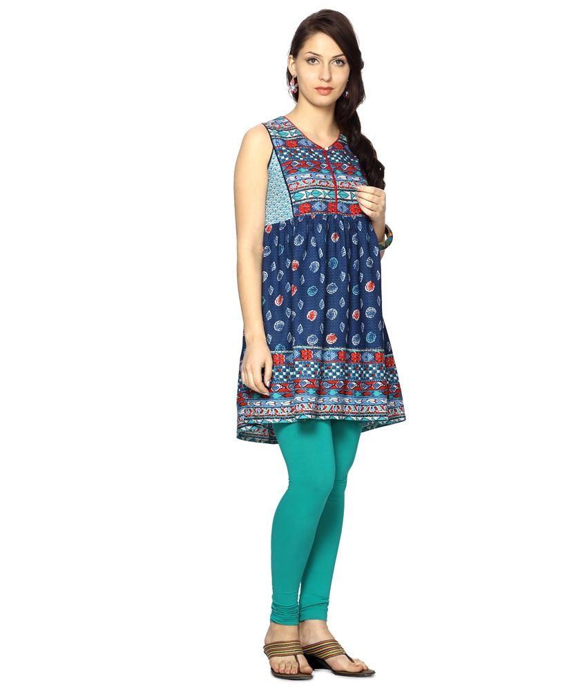 Akkriti by Pantaloons Blue Synthetic Tunics Buy Akkriti by Pantaloons