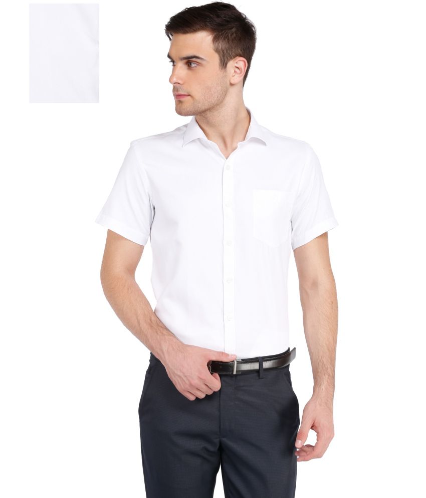 Mark Taylor White Polyester Shirt - Buy Mark Taylor White Polyester ...
