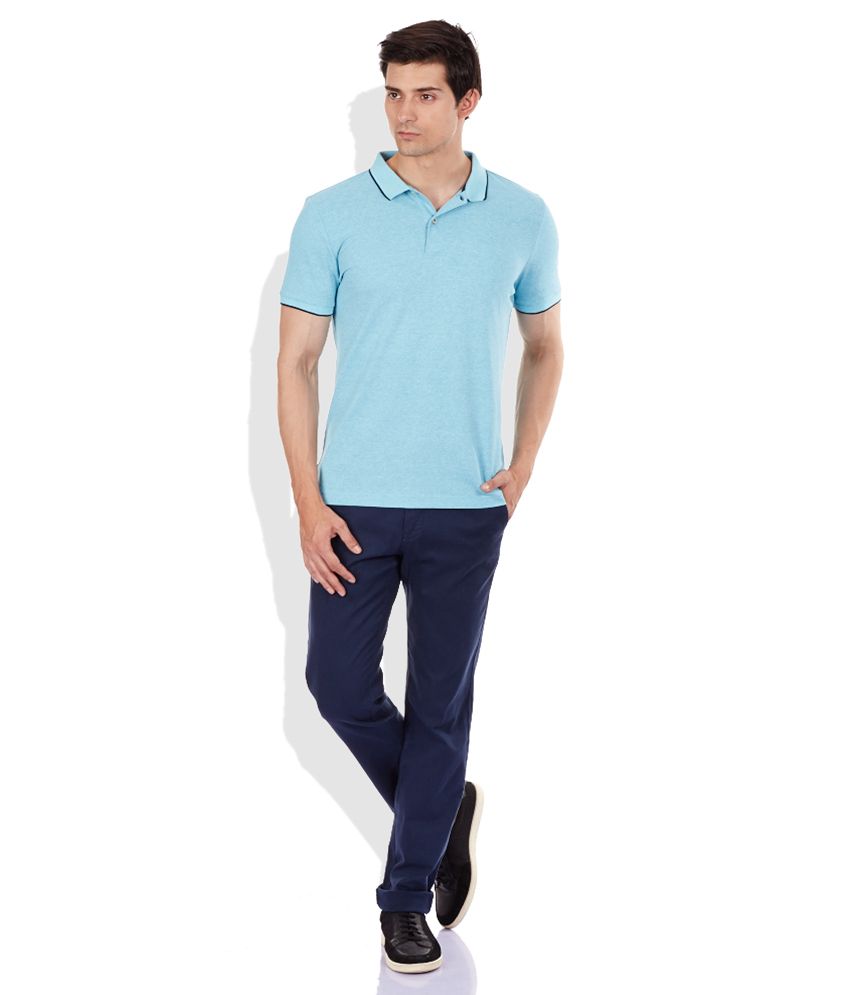 Giordano Blue Polo Neck T Shirt - Buy Giordano Blue Polo ...