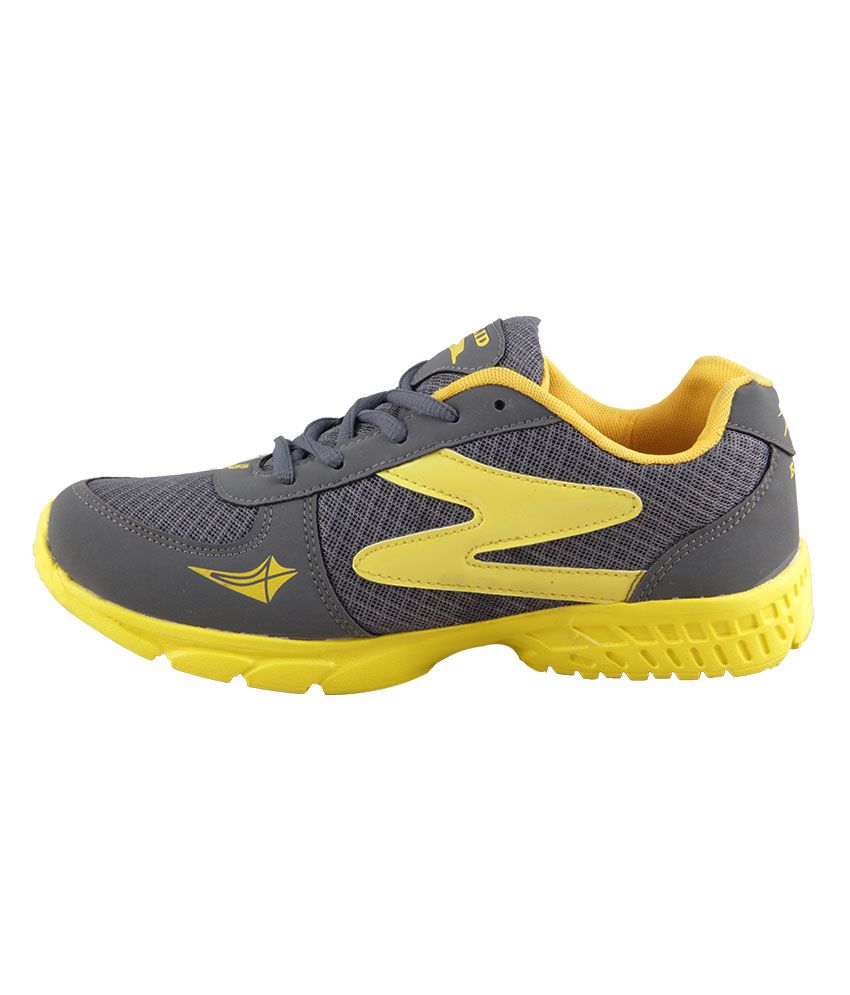 Blid Grey & Yellow Running Shoes For Men - Buy Blid Grey & Yellow ...