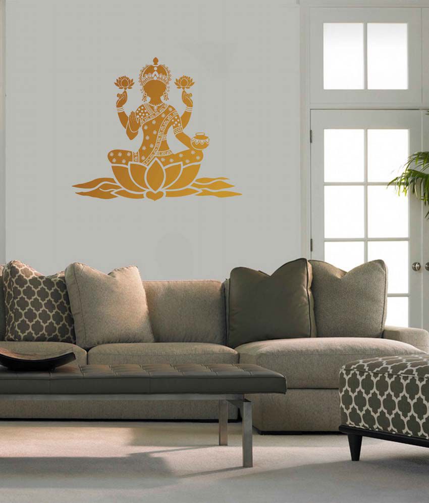     			WallDesign Lotus Lakshmi Copper Wall Sticker (Medium)