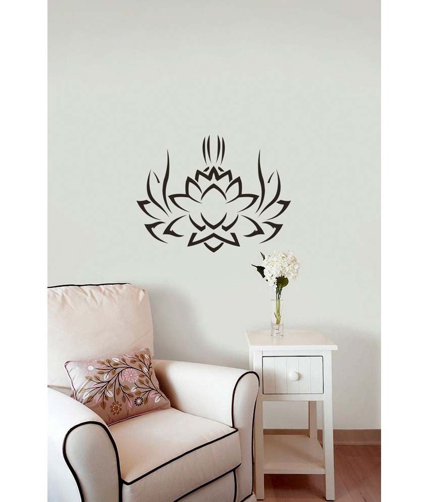 WallDesign Tribal Lotus Black Wall Sticker (Small) - Buy WallDesign Tribal Lotus Black Wall