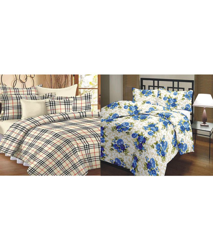     			Renown Multicolour Poly Cotton AC Blanket Pack Of 2