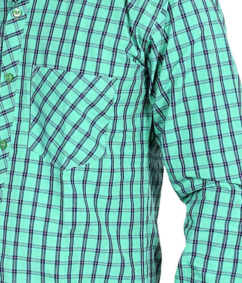 dark green checks shirt