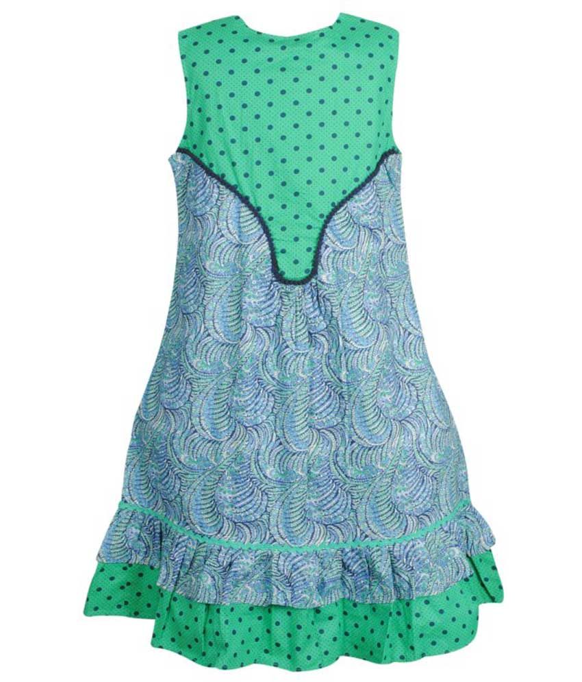 green colour party frocks