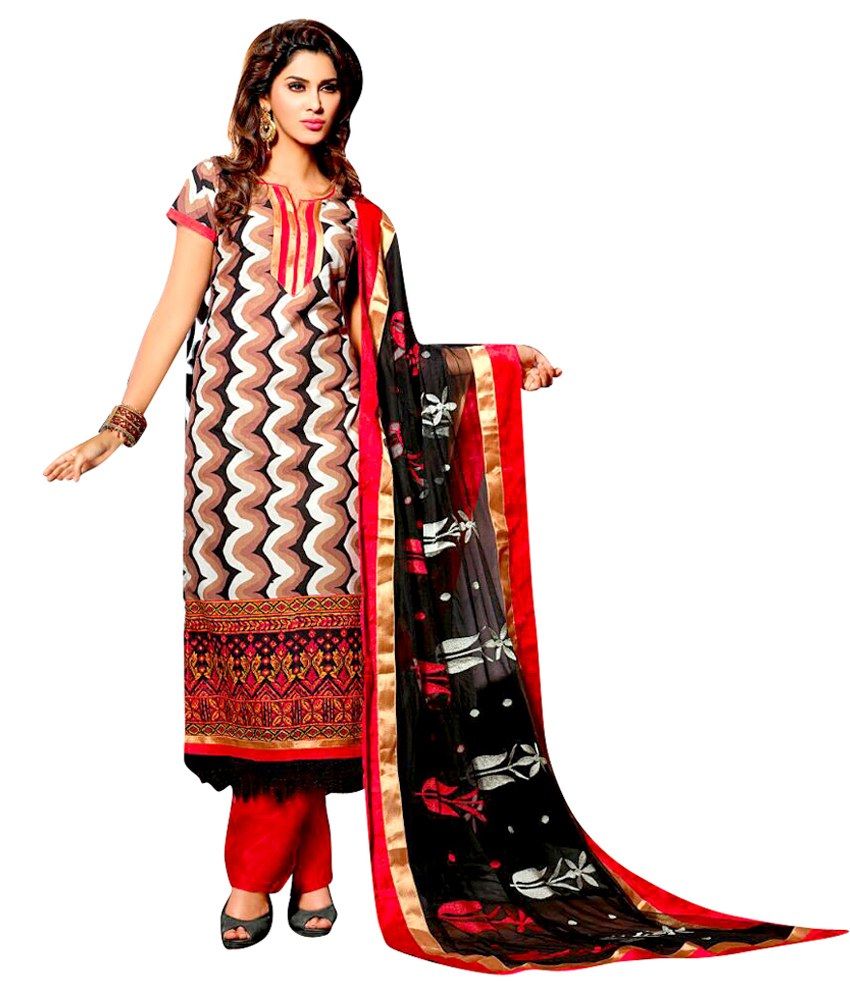 Multy Color Chiffon Dress Materials By Rashmi Garg Buy Multy Color