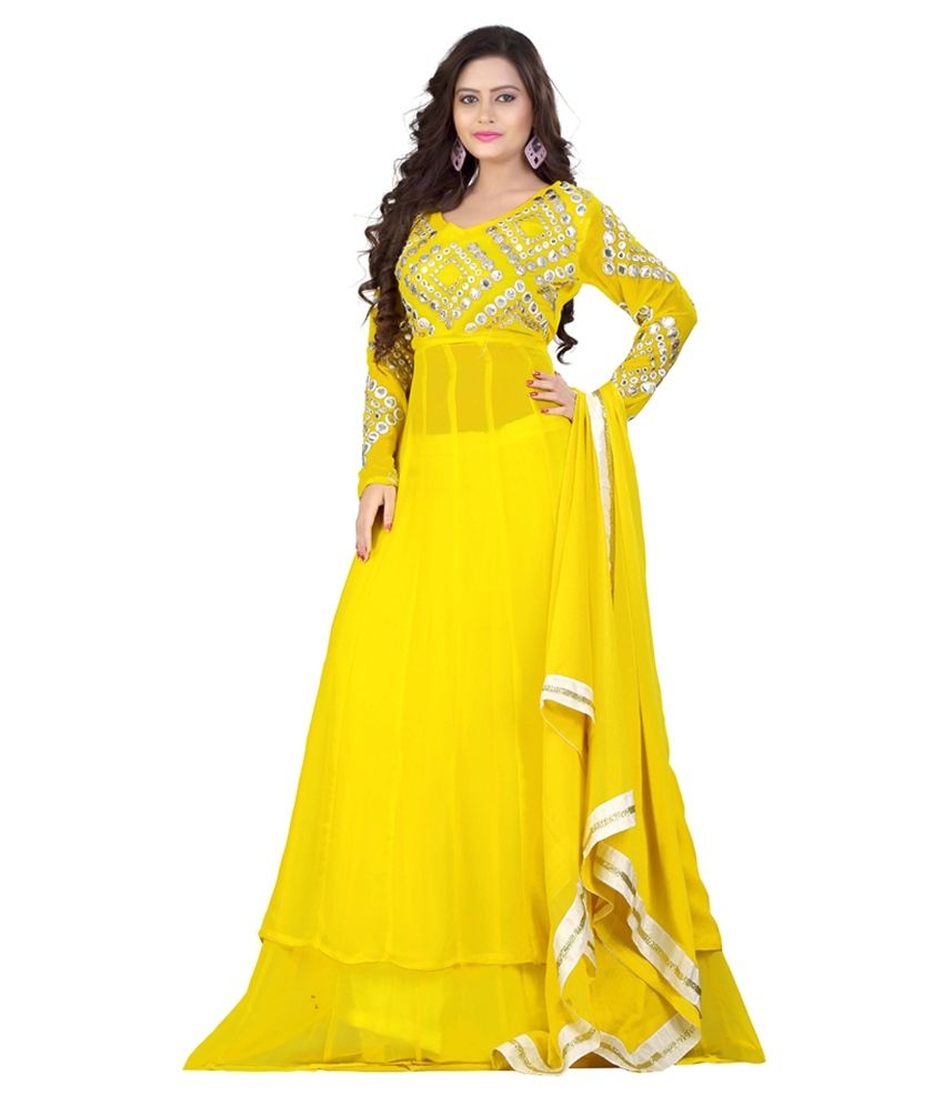 yellow party wear dress