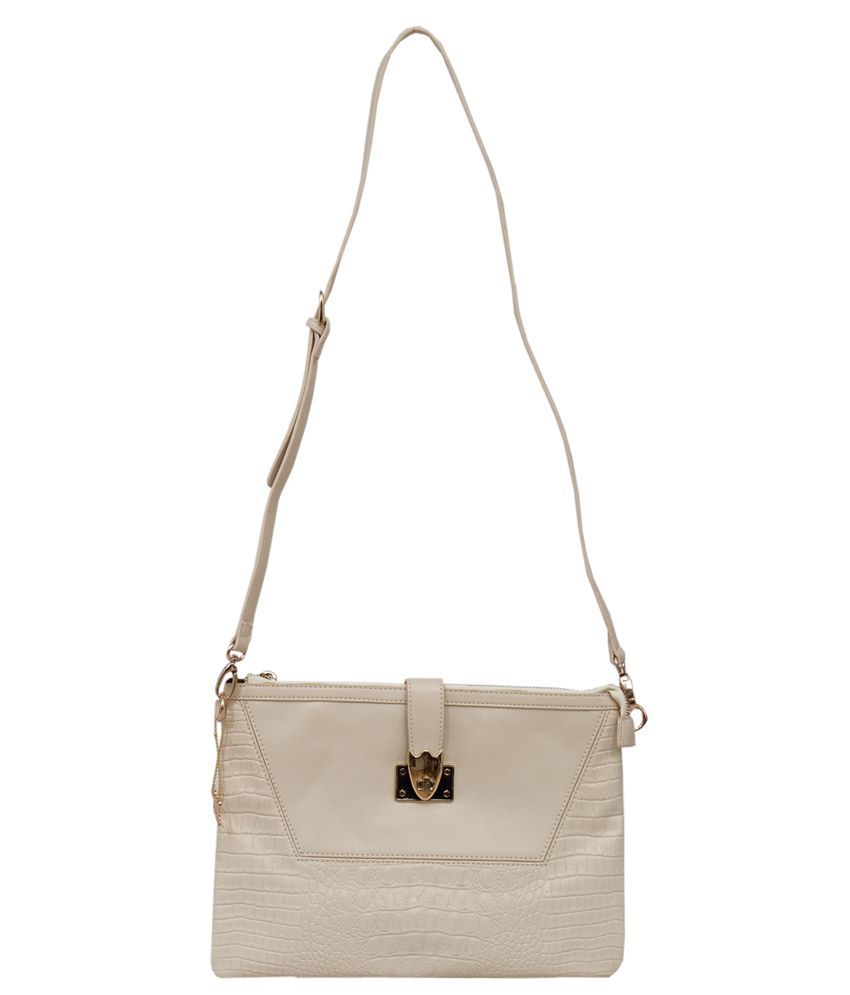 Lengloy White Shoulder Bag With Zip - Buy Lengloy White Shoulder Bag ...