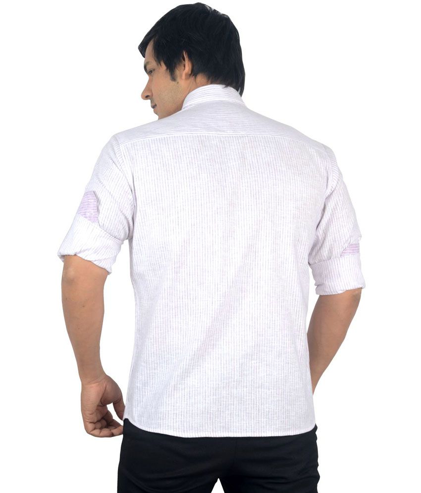 mens white linen blend shirt