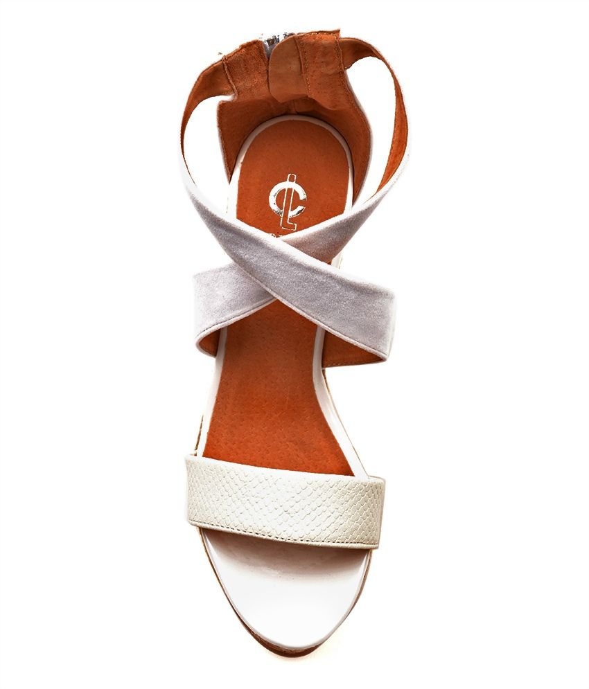 Carlton London White Heeled Sandals Price in India- Buy Carlton London White Heeled Sandals 
