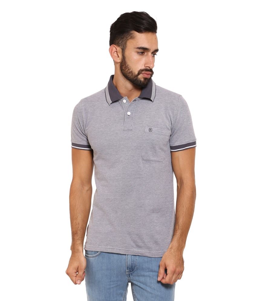 Classic Polo Gray Cotton Polo T-Shirt - Buy Classic Polo Gray Cotton ...