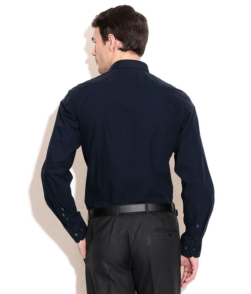 Pune Garments And Cafe Black Cotton Blend Full Sleeve Casual Shirt