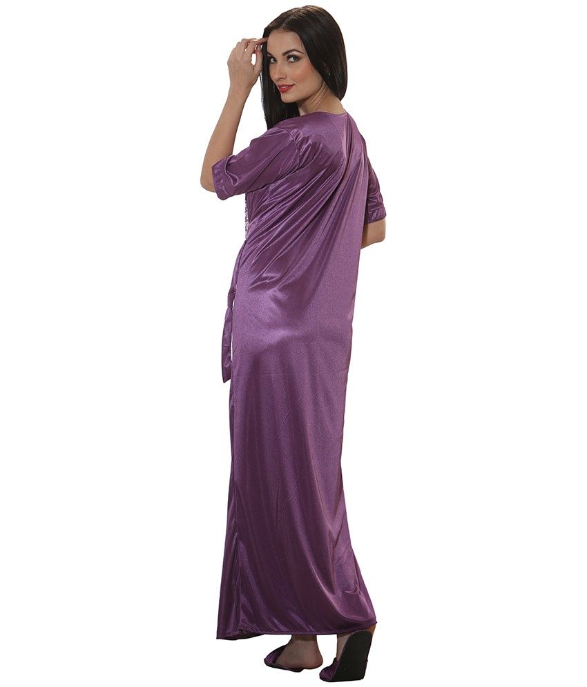 long purple silk robe