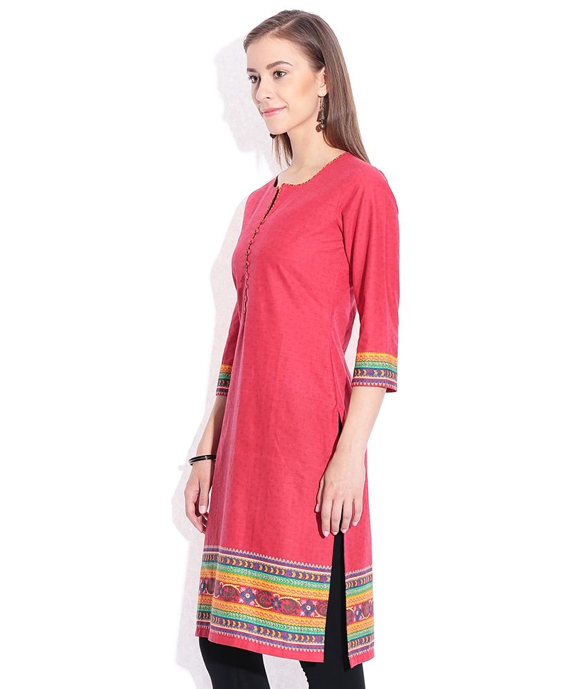 Biba Red Printed Kurta Buy Biba Red Printed Kurta Online at Best