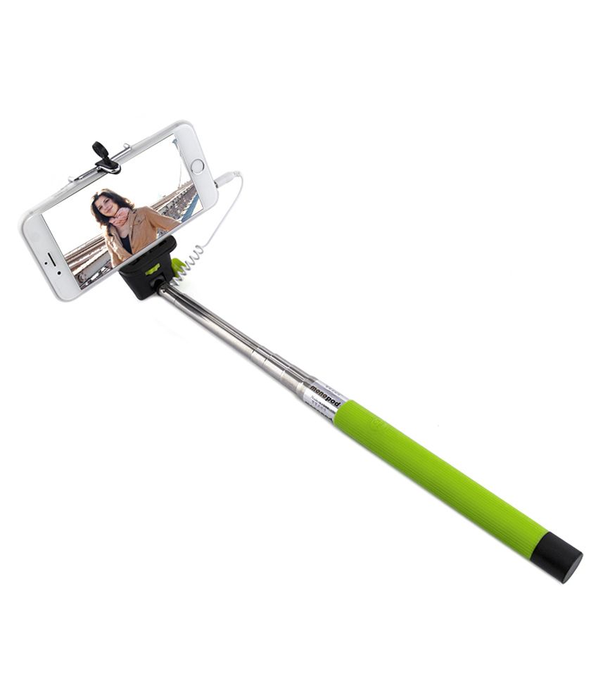 Generic Monopod Selfie Stick With AUX Cable Multicolour Price in India