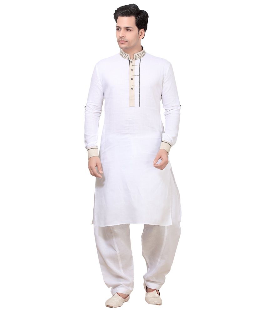 white pathani dress pattern