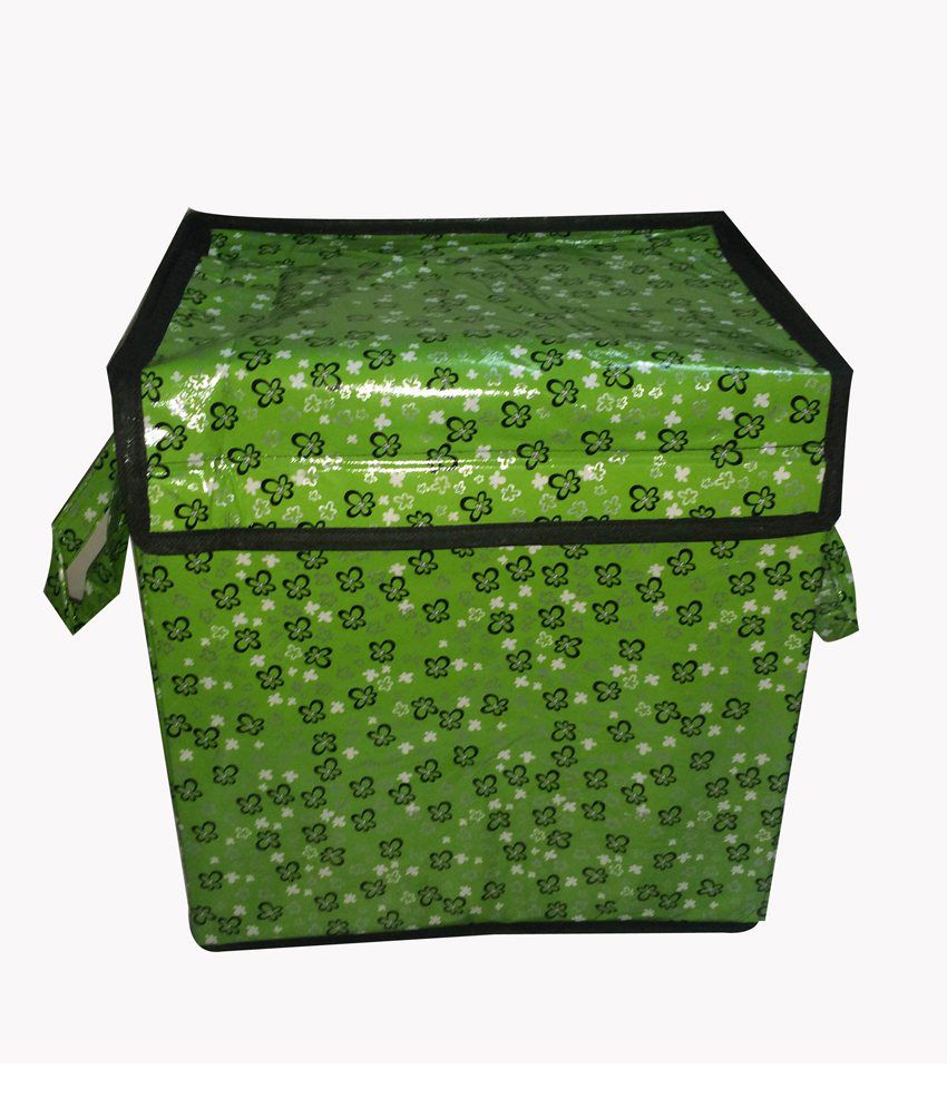     			Home Candy Green Blended Floral Laundry Bag