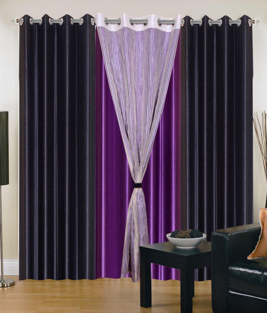 Purple + Black curtains ~ possible idea for TLE's bedroom. Could also ...