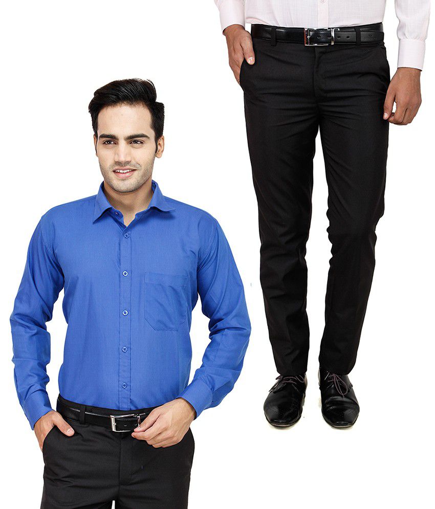 Frankline Blue Shirt And Trousers Combo Of 2 - Buy Frankline Blue Shirt ...