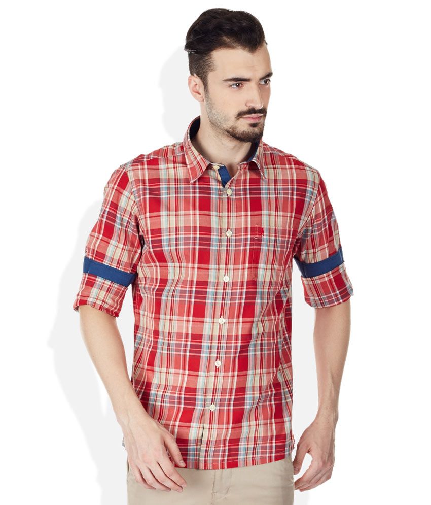 Burnt Umber Red Checks Shirt - Buy Burnt Umber Red Checks Shirt Online at Best Prices in India 