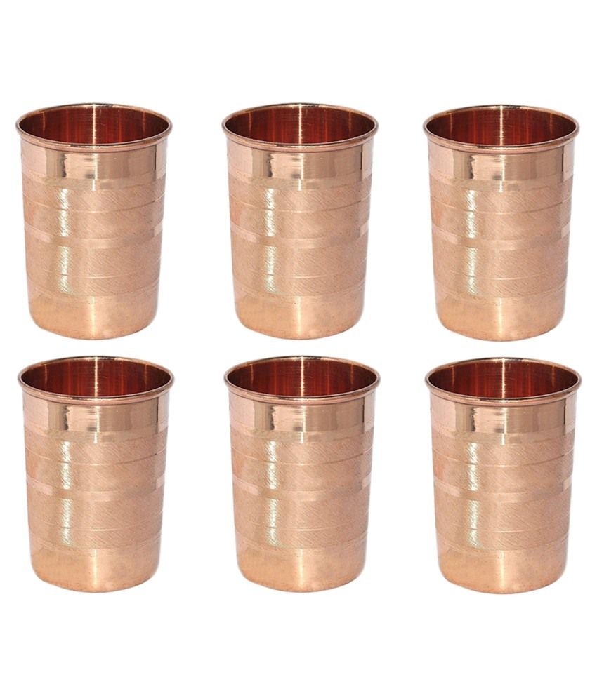 Crafts'man Steel and Copper Cups Water Tumbler Glasses Copper Cup - Set ...