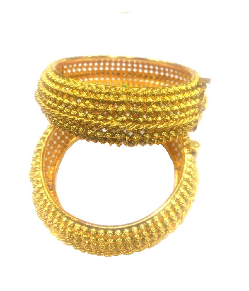 Shivam Jewellers Golden Silver Alloy Bangles: Buy Shivam Jewellers ...