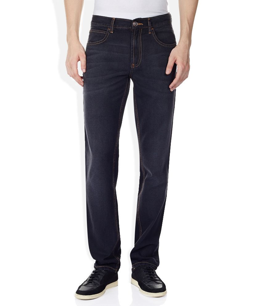 black straight fit jeans mens