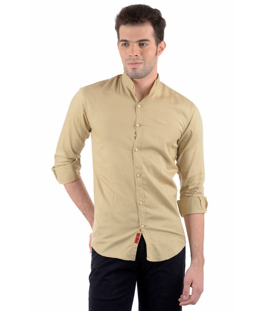 Vitaly Beige Cotton Slim Fit Casual Shirt - Buy Vitaly Beige Cotton ...