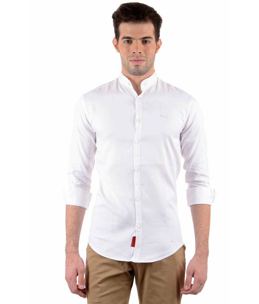 Vitaly White Cotton Slim Fit Casual Shirt - Buy Vitaly White Cotton ...