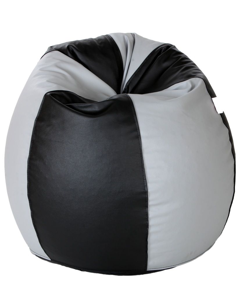 Fun In XXL Bean Bag with Beans in Black & Grey Buy Fun