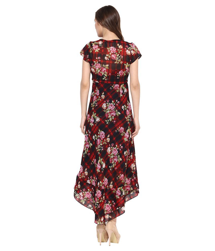 Rose Vanessa Multi Color Viscose Maxi Dress - Buy Rose Vanessa Multi ...