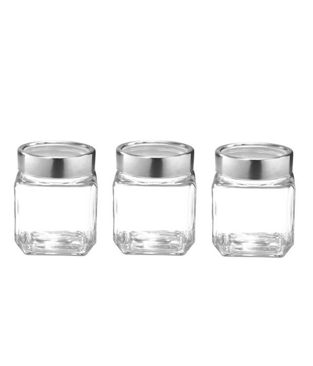     			Treo Glassware Cube Jar 310 ml - Set of 3Pcs