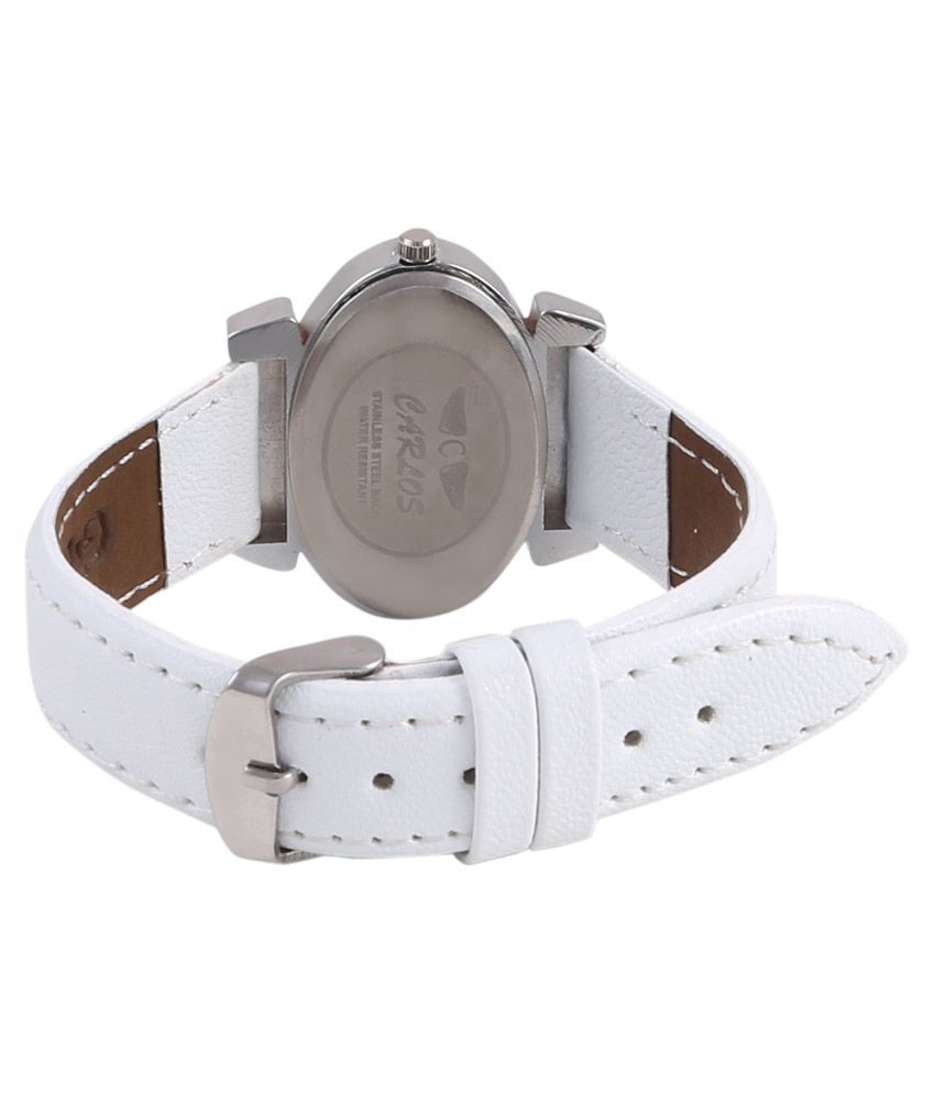 Carlos White Styling Studed Analog Watch Price in India: Buy Carlos ...