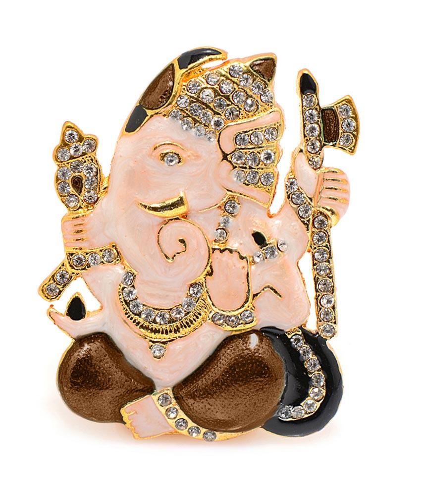 Alankruthi Religious Metal and stone studded Shakathi Ganesh Idol: Buy ...