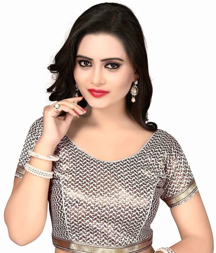 black and silver brocade blouse